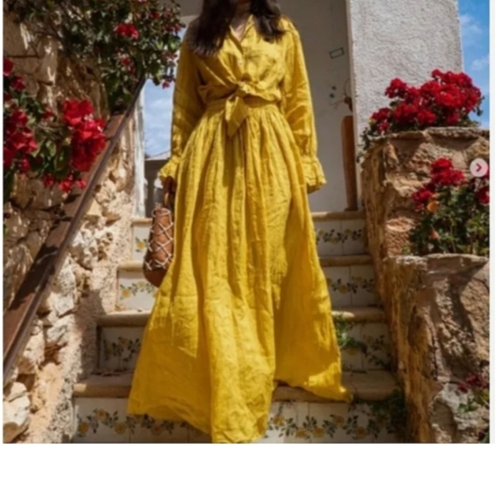 Zara Long Ramie Skirt - Picture 9 of 11